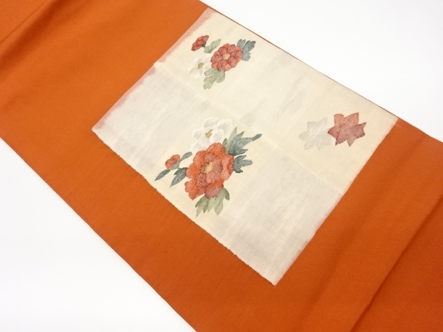 JAPANESE KIMONO / VINTAGE FUKURO OBI / WOVEN FLOWER & GRID